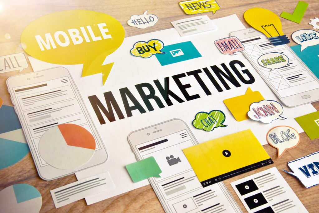Mobile marketing concept design. Concept for website and mobile